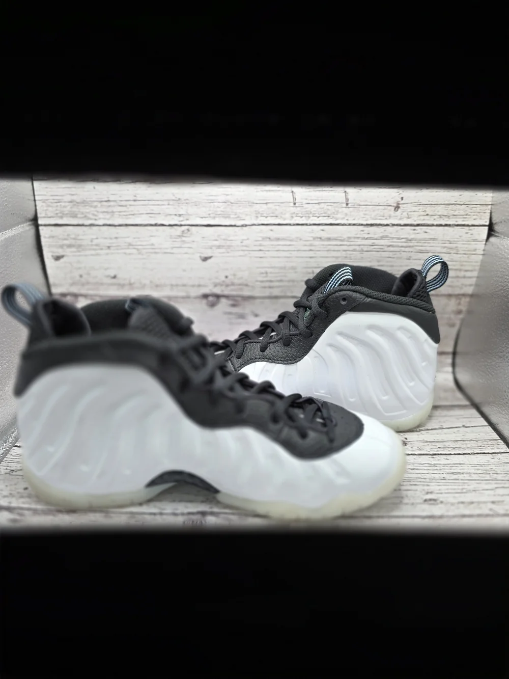 Nike Kids Black and White Foamposite-Style Sneakers